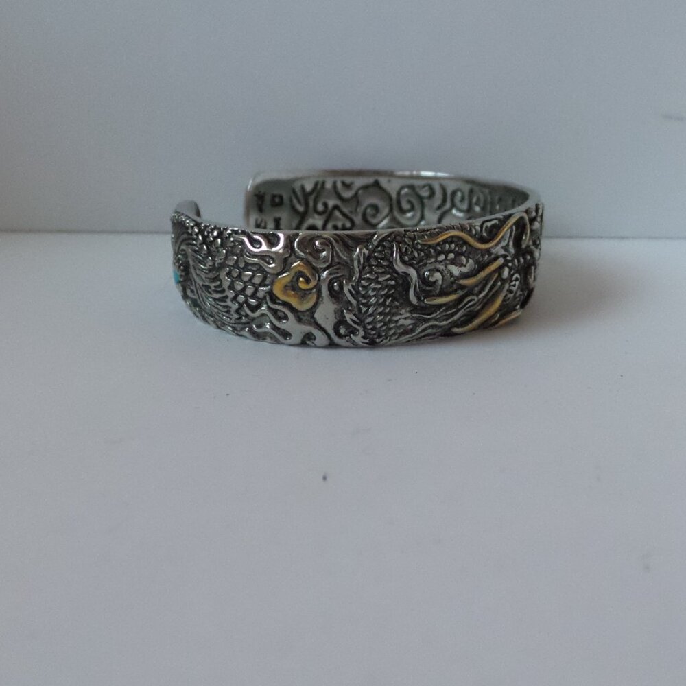 Buddha Power Sterling Silver cuff bracelet - Picture 9 of 15